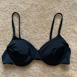 Mystic Bay, black swim top, size Small